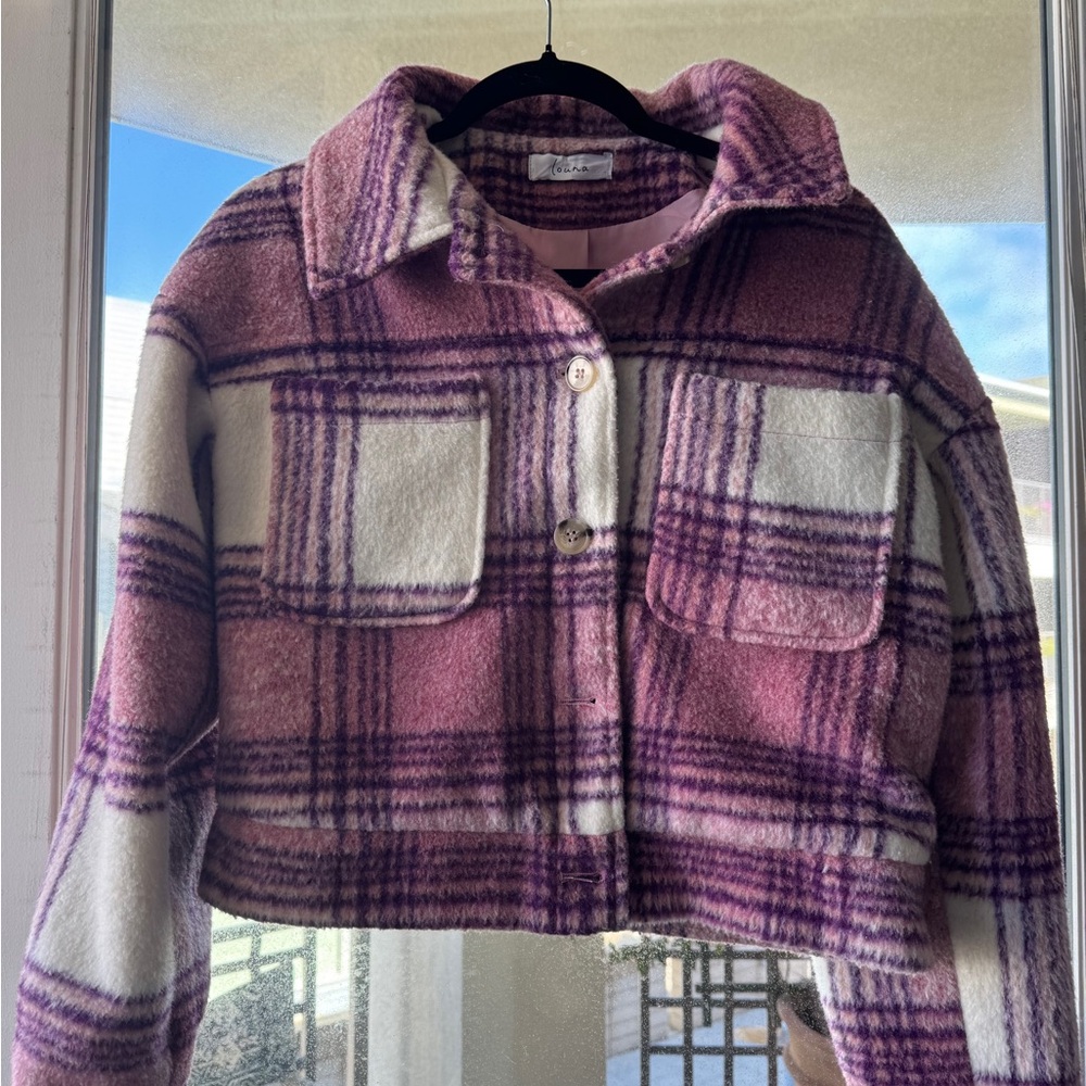 Adorable pink and purple plaid coat